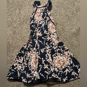 Floral High Neck Formal Dress